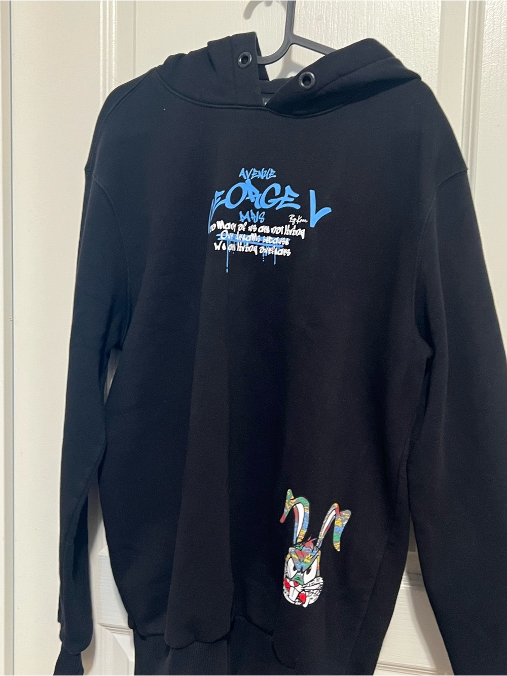 Avenue George V Paris Bugs Bunny Graffiti Hoodie Black Size Small Streetwear